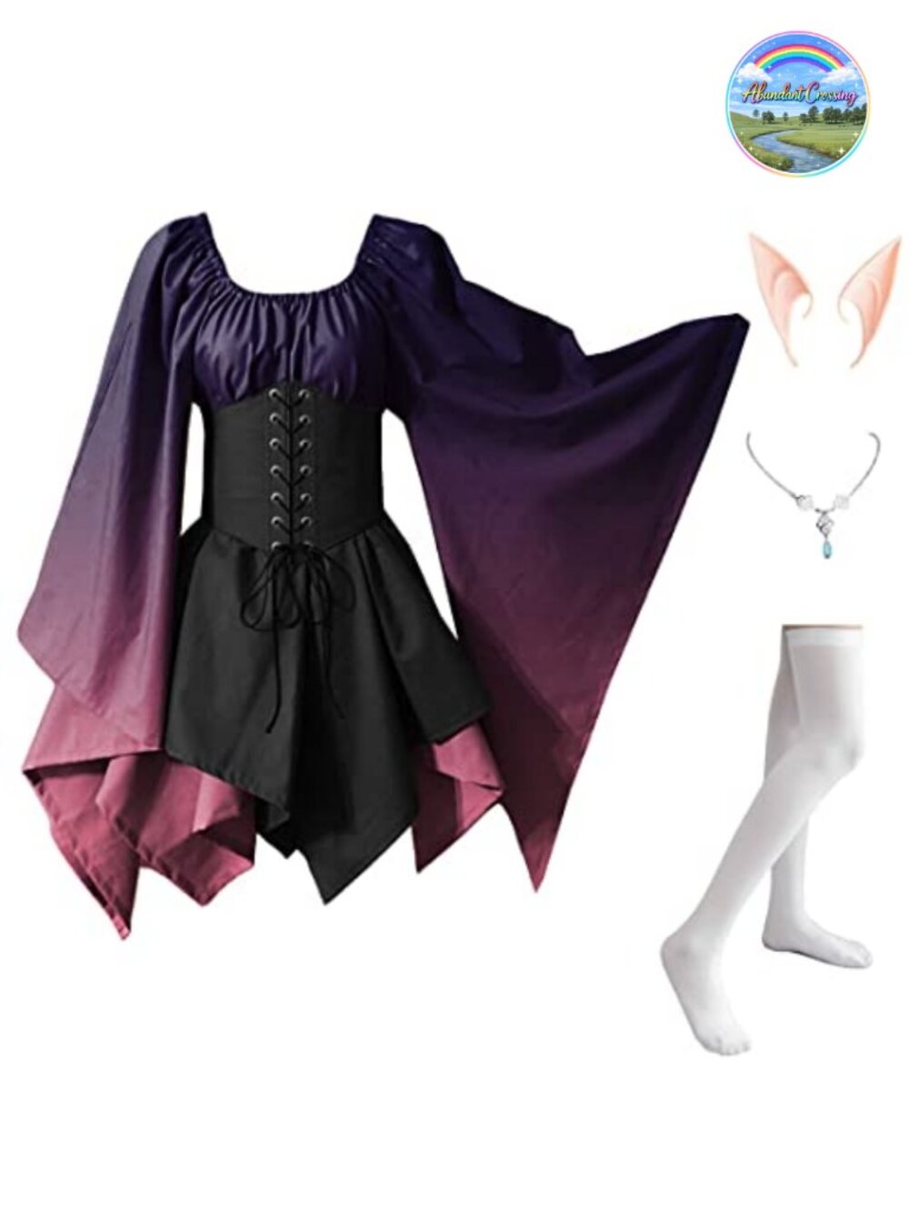 Medieval Renaissance Victorian Gothic Lace Up Corset Dress Cosplay Costume